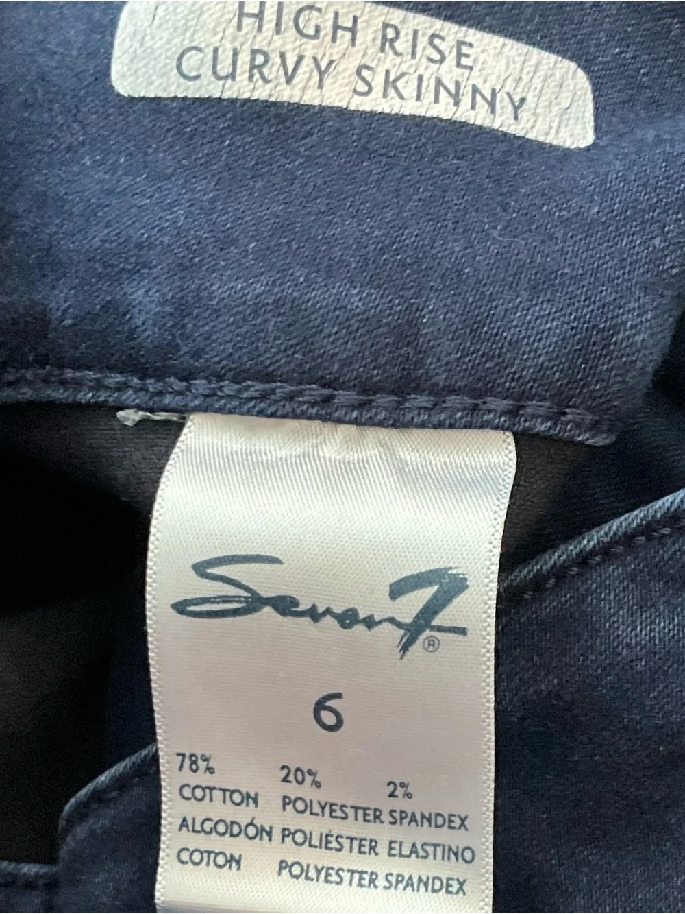 Seven7 Skinny Jeans Size 6 Dark Blue High-Rise Curvy Skinny StretchHigh Rise